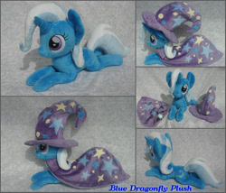 Size: 3500x3000 | Tagged: safe, artist:bluedragonflyplush, character:trixie, species:pony, cape, clothing, cute, diatrixes, hat, irl, multeity, photo, plushie, prone, trixie's cape, trixie's hat