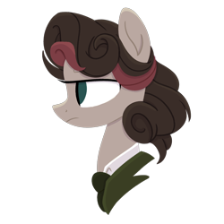Size: 3024x3025 | Tagged: safe, artist:herfaithfulstudent, oc, oc:corellia, parent:doctor whooves, parent:roseluck, parents:doctorrose, species:pony, bust, female, lineless, offspring, peggy carter, simple background, solo, transparent background