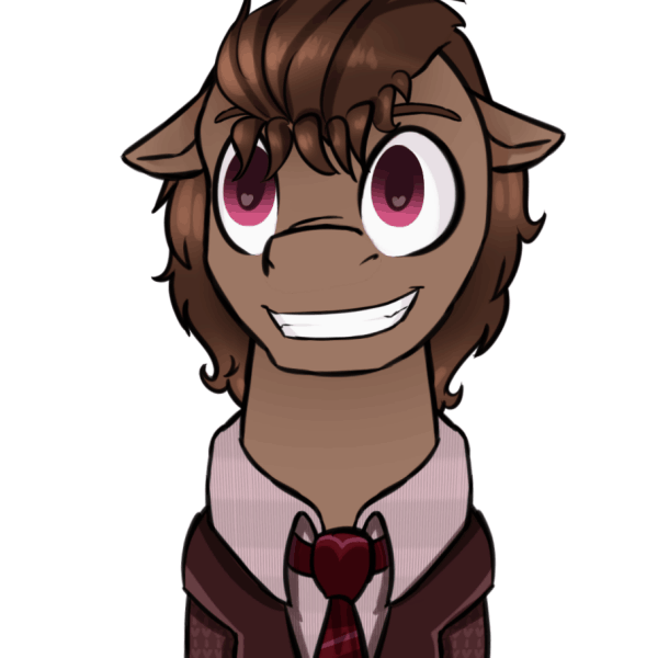 Size: 600x600 | Tagged: safe, artist:sierra flyer, character:doctor whooves, character:time turner, oc, oc:yandere whooves, species:pony, animated, clothing, gif, necktie, smiling, suit, yan!doc au, yandere
