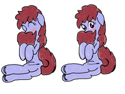 Size: 800x600 | Tagged: safe, artist:junkiekb, oc, oc only, species:pony, blushing, butt, comic, eyes closed, female, looking at you, mare, plot