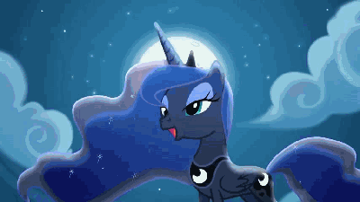 Size: 400x225 | Tagged: safe, artist:duo cartoonist, character:princess luna, animated, children of the night, female, moon, night, singing, solo, wip