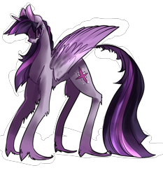 Size: 1280x1376 | Tagged: safe, artist:voidsucre, character:twilight sparkle, character:twilight sparkle (alicorn), species:alicorn, species:pony, female, long hair, long legs, long tail, looking back, mare, simple background, solo, transparent background, unshorn fetlocks