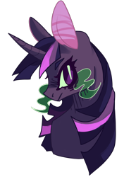 Size: 1280x1658 | Tagged: safe, artist:voidsucre, character:twilight sparkle, species:pony, alternate color palette, bust, corrupted twilight sparkle, female, looking at you, mare, solo, sombra eyes