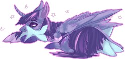 Size: 1280x610 | Tagged: safe, artist:voidsucre, character:twilight sparkle, character:twilight sparkle (alicorn), species:alicorn, species:pony, blushing, cloven hooves, commission, curved horn, female, floppy ears, horn, hug, lidded eyes, mare, pillow, pillow hug, simple background, solo, starry eyes, stars, tired, transparent background, wingding eyes