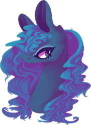 Size: 1265x1745 | Tagged: safe, artist:voidsucre, oc, oc only, oc:swamp spell, species:pony, big ears, bust, eyeshadow, female, makeup, mare, simple background, solo, transparent background