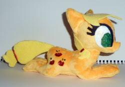 Size: 819x566 | Tagged: safe, artist:sophillia, character:applejack, irl, photo, plushie, solo