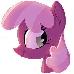 Size: 1280x1280 | Tagged: safe, artist:herfaithfulstudent, character:cheerilee, species:earth pony, species:pony, bust, female, looking back, mare, simple background, smiling, solo, transparent background