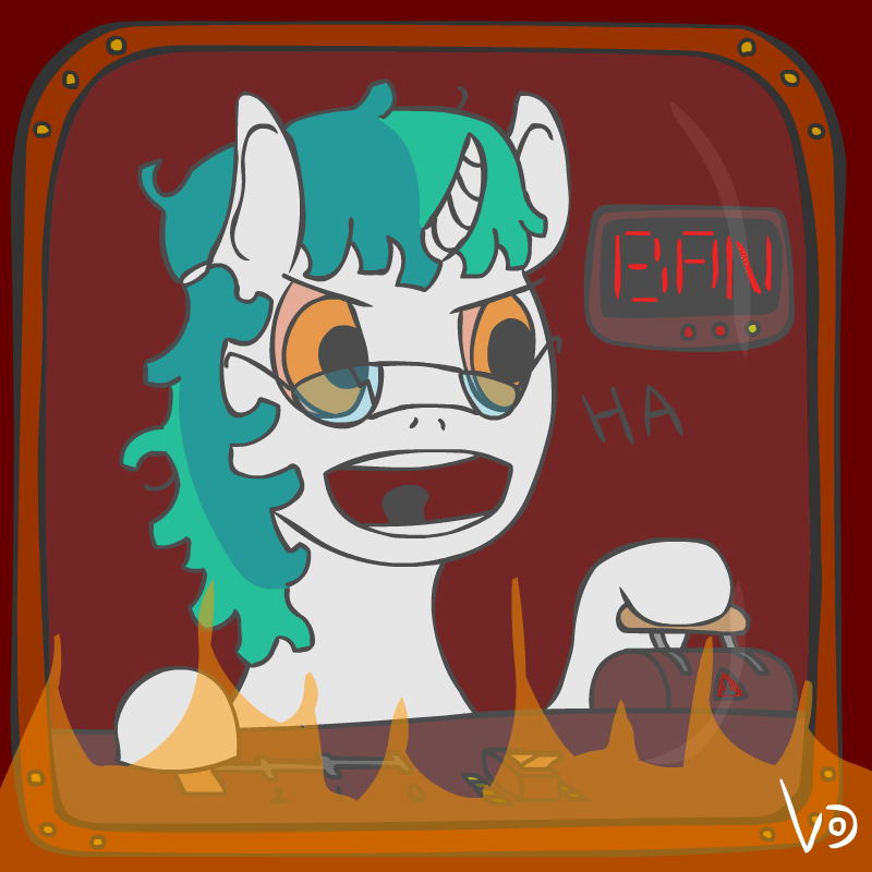 Size: 800x800 | Tagged: safe, artist:vohd, oc, oc only, species:pony, animated, evil, fire, frame by frame, hasbro, mechanic