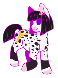 Size: 230x310 | Tagged: safe, artist:guidomista, artist:miiistaaa, artist:nijimillions, derpibooru original, species:earth pony, species:pony, accessories, anime, black, black and white, black hair, black mane, bruno, bruno buccellati, bruno bucciarati, chibi, crossover, cute, dots, grayscale, hairclip, hooves, jojo's bizarre adventure, looking away, looking back, male, markings, monochrome, one hoof raised, polka dots, ponified, simple background, smiling, solo, splotches, spots, spotted, stallion, straight hair, straight mane, straight tail, transparent background, vento aureo, white