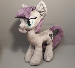 Size: 1500x1363 | Tagged: safe, artist:hipsterowlet, character:boulder, character:maud pie, species:pony, irl, missing accessory, mouth hold, photo, plushie, solo, wrong cutie mark