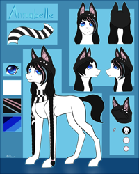 Size: 3200x4000 | Tagged: safe, artist:shkura2011, oc, oc:annabelle, species:earth pony, species:pony, clothing, female, mare, reference sheet, scarf, solo
