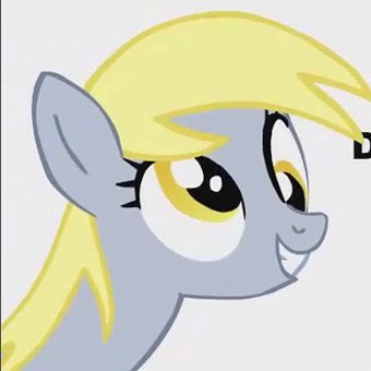 Size: 340x340 | Tagged: safe, artist:oblivionfall, character:derpy hooves, species:pegasus, species:pony, animated, blinking, cute, derp, derpabetes, ear twitch, eyes closed, female, gif, grin, happy, head tilt, long neck, mare, nose wrinkle, open mouth, scrunchy face, simple background, smiling, solo, squee, white background, youtube link