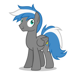 Size: 894x894 | Tagged: safe, artist:oblivionfall, oc, oc only, oc:cloud zapper, species:pegasus, species:pony, male, silly, silly face, silly pony, solo, stallion