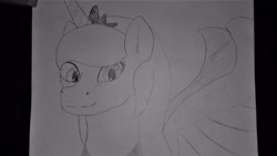 Size: 3264x1836 | Tagged: safe, artist:krumpcakes, character:princess luna, species:alicorn, species:pony, jewelry, looking at you, regalia, spread wings, traditional art, wings