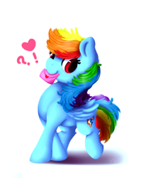 Size: 900x1130 | Tagged: safe, artist:moondreamer16, character:rainbow dash, species:pegasus, species:pony, cute, dashabetes, envelope, exclamation point, female, heart, interrobang, letter, love letter, mare, mouth hold, question mark, simple background, solo, white background