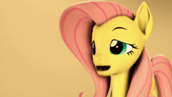 Size: 1920x1080 | Tagged: safe, artist:psfmer, character:fluttershy, species:pony, 3d, animated, cute, female, gradient background, solo, sound, source filmmaker, talking, webm, yawn