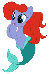 Size: 3129x4687 | Tagged: safe, artist:sunley, species:pony, ariel, crossover, merpony, ponified, simple background, solo, the little mermaid, transparent background