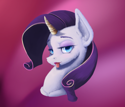 Size: 1621x1388 | Tagged: safe, artist:gliconcraft, character:rarity, species:pony, species:unicorn, bust, female, mlem, silly, solo, tongue out
