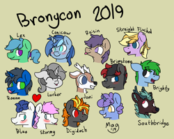 Size: 4249x3386 | Tagged: safe, artist:magmatic, oc, oc only, oc:bright cloud, oc:brimstone, oc:lurker, oc:magmatic, species:deer, species:pony, bronycon, bronycon 2019, furry, group, male