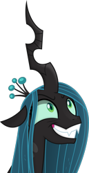 Size: 4000x7757 | Tagged: safe, artist:negatif22, character:queen chrysalis, species:changeling, episode:the ending of the end, g4, my little pony: friendship is magic, bust, changeling queen, cute, cutealis, female, happy, portrait, quadrupedal, simple background, smiling, solo, transparent background, vector