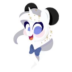 Size: 1024x1024 | Tagged: safe, artist:herfaithfulstudent, oc, oc only, oc:day dreamer, species:pony, species:unicorn, bow, bust, mickey ears, simple background, solo