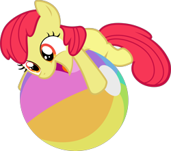 Size: 5779x5103 | Tagged: safe, artist:abion47, edit, editor:slayerbvc, character:apple bloom, species:earth pony, species:pony, episode:pinkie apple pie, g4, my little pony: friendship is magic, absurd resolution, accessory-less edit, adorabloom, beach ball, cute, female, filly, missing accessory, simple background, solo, transparent background, vector, vector edit