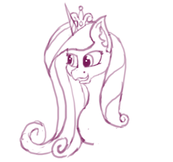 Size: 467x438 | Tagged: safe, artist:mitya1260, character:princess cadance, species:alicorn, species:pony, monochrome, sketch
