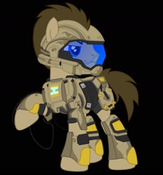 Size: 1510x1628 | Tagged: safe, artist:thevioletghost, edit, character:doctor whooves, character:time turner, species:earth pony, species:pony, armor, crossover, fire team harmony, halo, halo (series), helmet, male, odst, science, solo, vector, vector edit