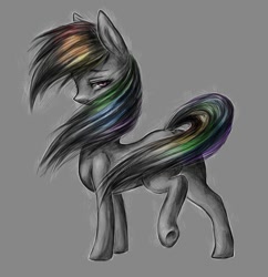 Size: 879x909 | Tagged: safe, artist:eternalsubscriber, character:rainbow dash, species:pegasus, species:pony, episode:the return of harmony, g4, my little pony: friendship is magic, discorded, female, rainbow ditch, raised hoof, simple background, solo, windswept mane
