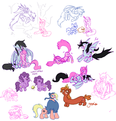 Size: 1828x1915 | Tagged: safe, artist:yamino, species:pony, adventure time, hot dog princess, lsp, marceline, ponified, princess bubblegum, susan strong