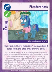 Size: 788x1088 | Tagged: safe, artist:chris chan, oc, oc:phantom horn, species:pony, card, sonichu, twilight sparkle's secret shipfic folder