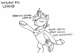 Size: 1280x896 | Tagged: safe, artist:ewoudcponies, character:big mcintosh, species:earth pony, species:pony, inktober, eyes closed, ink drawing, inktober 2019, male, monochrome, pose, princess big mac, solo, standing, standing on one leg, traditional art