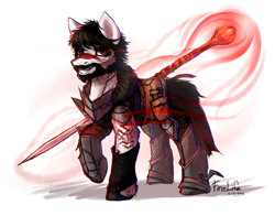 Size: 1400x1100 | Tagged: safe, artist:andyfirelife, species:pony, dragon age, dragon age 2, hawke (dragon age), ponified