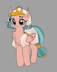 Size: 638x800 | Tagged: dead source, safe, artist:kkuyo, character:somnambula, species:pegasus, species:pony, g4, chest fluff, cute, ear fluff, female, gray background, mare, simple background, solo, somnambetes