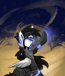 Size: 1723x2000 | Tagged: safe, artist:ignis, oc, oc:pango, species:pegasus, species:pony, augmented, biohacking, cyber pony, cyberpunk, cyborg, hover, hover 0, solo