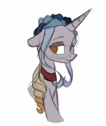 Size: 716x852 | Tagged: safe, artist:herfaithfulstudent, oc, oc only, oc:lannister, species:pony, species:unicorn, collar, simple background, solo