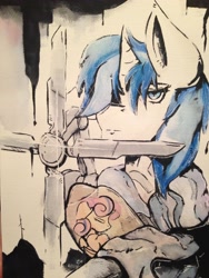 Size: 2448x3264 | Tagged: safe, artist:chaosmauser, character:princess flurry heart, character:shining armor, species:alicorn, species:pony, species:unicorn, a hideo kojima game, death stranding, watercolour