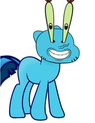 Size: 714x914 | Tagged: safe, artist:samueldavillo, species:crab, species:earth pony, species:pony, cursed image, gumball watterson, mr. krabs, nightmare fuel, spongebob squarepants, the amazing world of gumball, wat, what has magic done, what has science done, wtf
