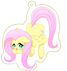 Size: 750x800 | Tagged: safe, artist:yuzuko, character:fluttershy, species:pegasus, species:pony, blushing, butt, crying, cute, female, floppy ears, flutterbutt, mare, open mouth, sad, sadorable, shyabetes, simple background, solo, white background