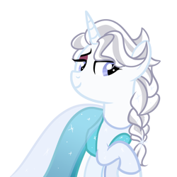 Size: 4096x4096 | Tagged: safe, artist:herfaithfulstudent, oc, oc only, oc:day dreamer, species:pony, species:unicorn, cape, clothing, costume, dress, elsa, frozen (movie), simple background, solo, sparkles, transparent background, vector