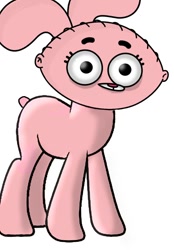 Size: 746x1072 | Tagged: safe, artist:samueldavillo, species:pony, ambiguous gender, anais watterson, cursed image, family guy, four ears, nightmare fuel, not salmon, requested art, solo, stewie griffin, the amazing world of gumball, wat, what has magic done, what has science done, why, wtf