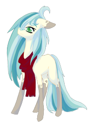 Size: 1664x2272 | Tagged: safe, artist:castaspellliana, artist:ponebox, oc, oc only, species:earth pony, species:pony, clothing, collaboration, earth pony oc, scarf, simple background, socks (coat marking), solo, transparent background