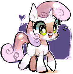 Size: 501x511 | Tagged: safe, artist:kunaike, character:sweetie belle, species:pony, species:unicorn, abstract background, blank flank, cute, diasweetes, female, filly, open mouth, plewds, solo, sweat