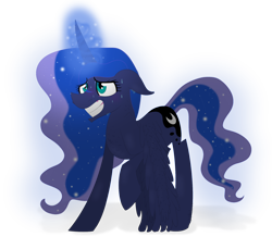 Size: 1960x1713 | Tagged: safe, artist:xhalesx, character:princess luna, species:alicorn, species:pony, glowing horn, gritted teeth, horn, simple background, sweat, transparent background