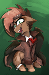 Size: 1941x3000 | Tagged: safe, artist:ignis, oc, oc only, oc:sparky, species:bat, species:bat pony, species:pony, art trade, solo