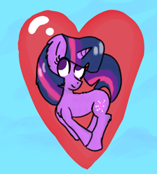 Size: 1506x1664 | Tagged: safe, artist:llamalauncher, character:twilight sparkle, female, heart, solo