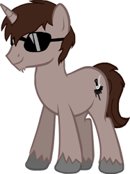 Size: 1914x2563 | Tagged: safe, artist:crisostomo-ibarra, oc, oc only, oc:author penfeather, species:pony, species:unicorn, 2020 community collab, derpibooru community collaboration, glasses, male, simple background, solo, stallion, sunglasses, transparent background