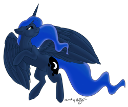 Size: 1280x1075 | Tagged: safe, artist:honiibree, artist:icecoldponi, character:princess luna, species:alicorn, species:pony, collaboration, colored sketch, female, floppy ears, mare, simple background, solo, transparent background