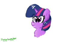 Size: 3840x2160 | Tagged: safe, artist:llamalauncher, character:twilight sparkle, species:pony, bust, female, mare, simple background, solo, white background