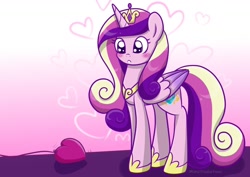 Size: 1280x904 | Tagged: safe, artist:mimicproductions, character:princess cadance, species:alicorn, species:pony, bait, big eyes, female, fishing, heart, love, pink, princess of love, solo